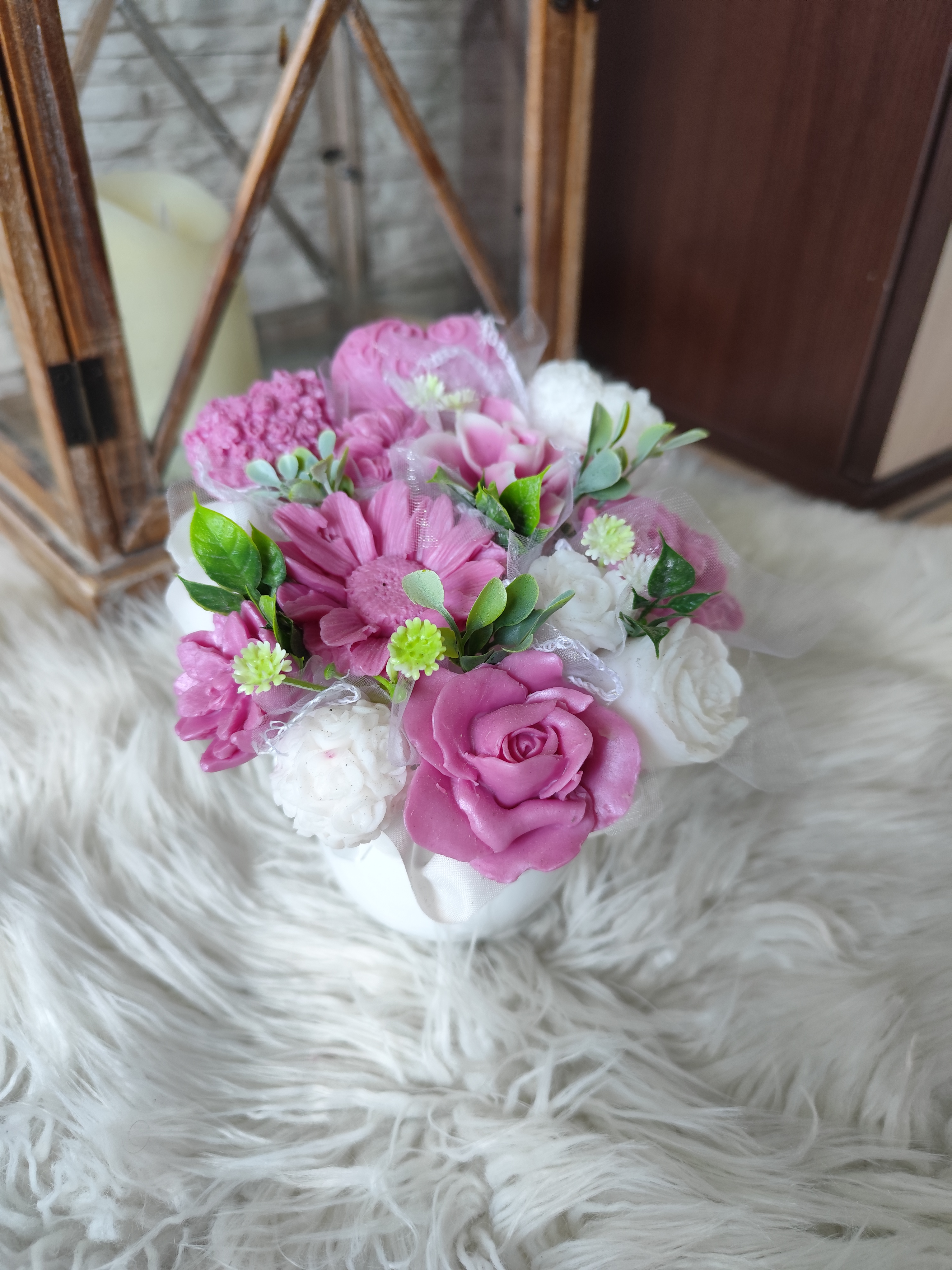 Mydlová kytica mini - Staroružová