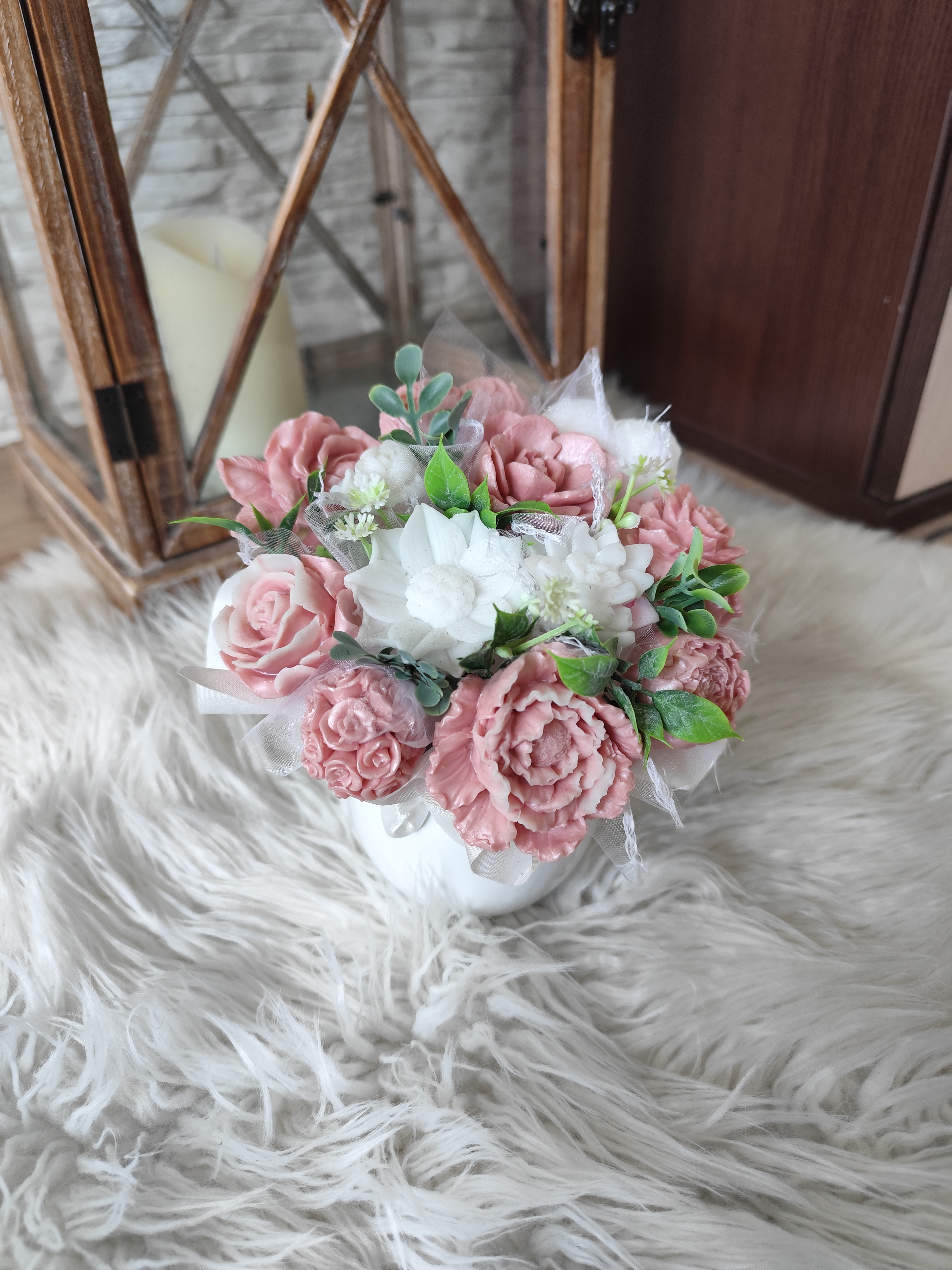 Mydlová kytica mini - Bledo ružová