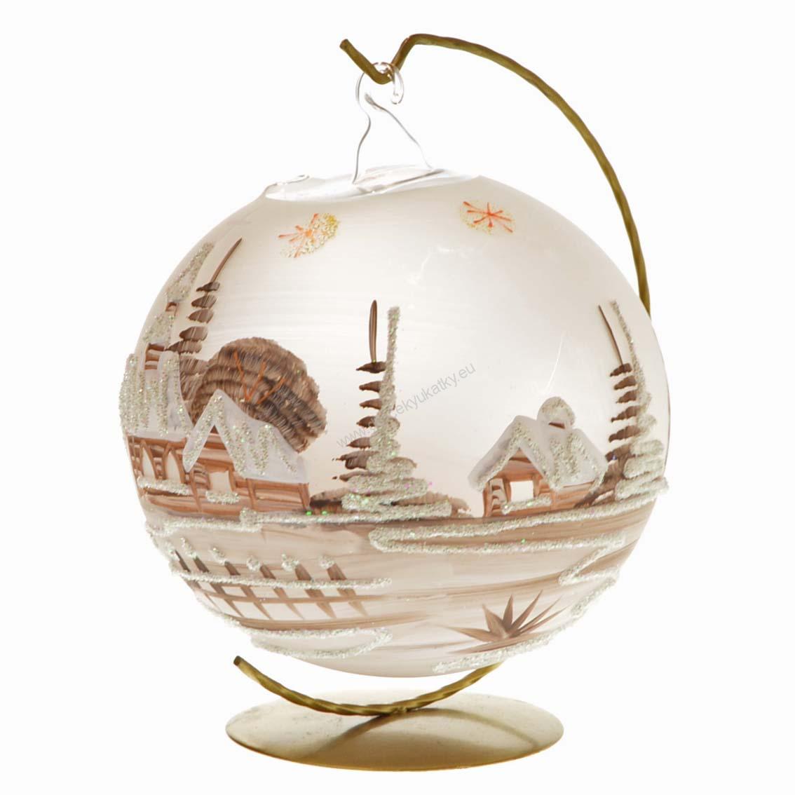 Svietnik bielo-hnedý matný