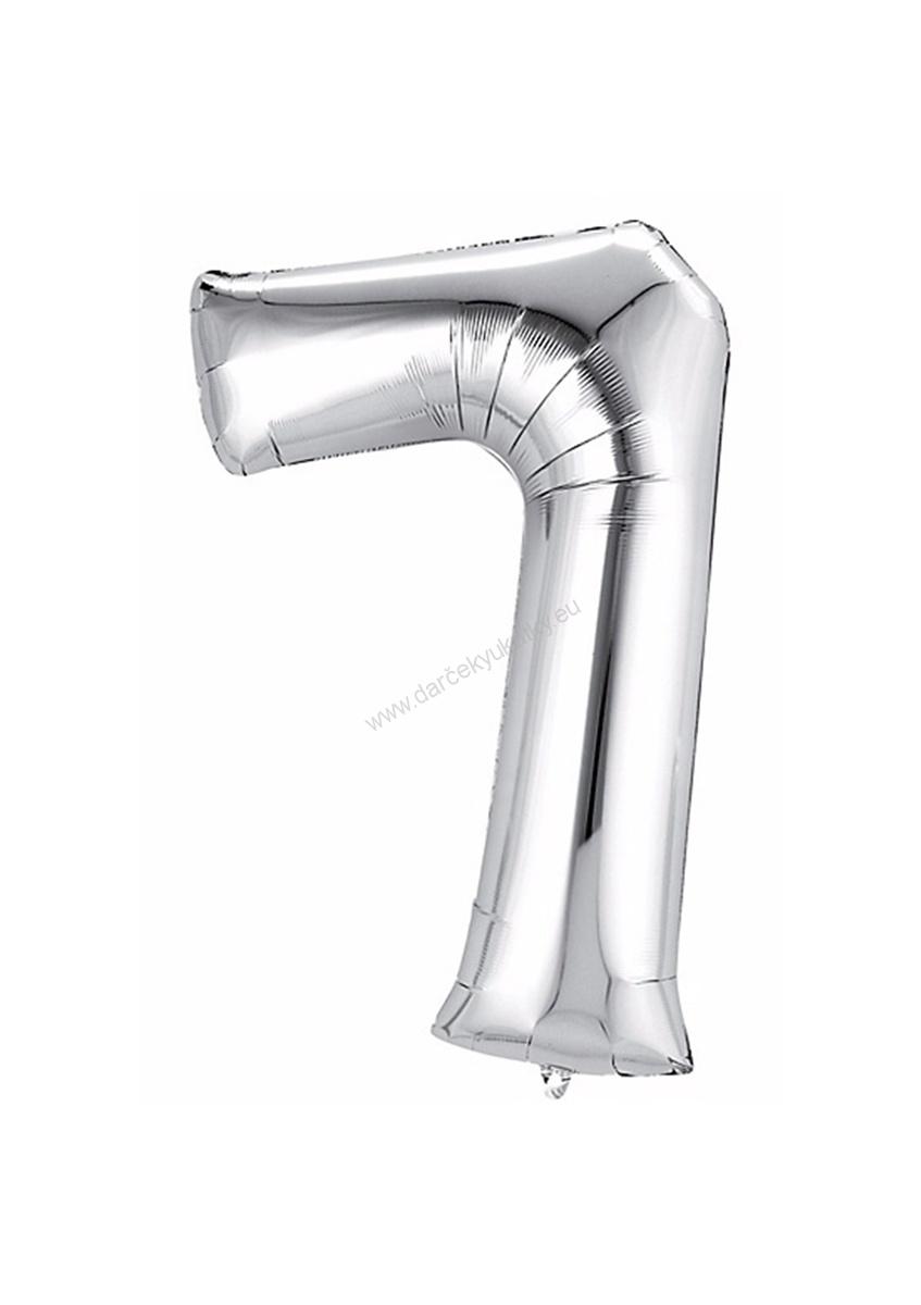 Balón fóliový strieborný číslo 7 - 80 cm