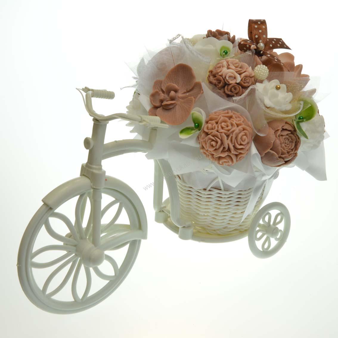 Mydlová Kytica bicykel - hnedo biela