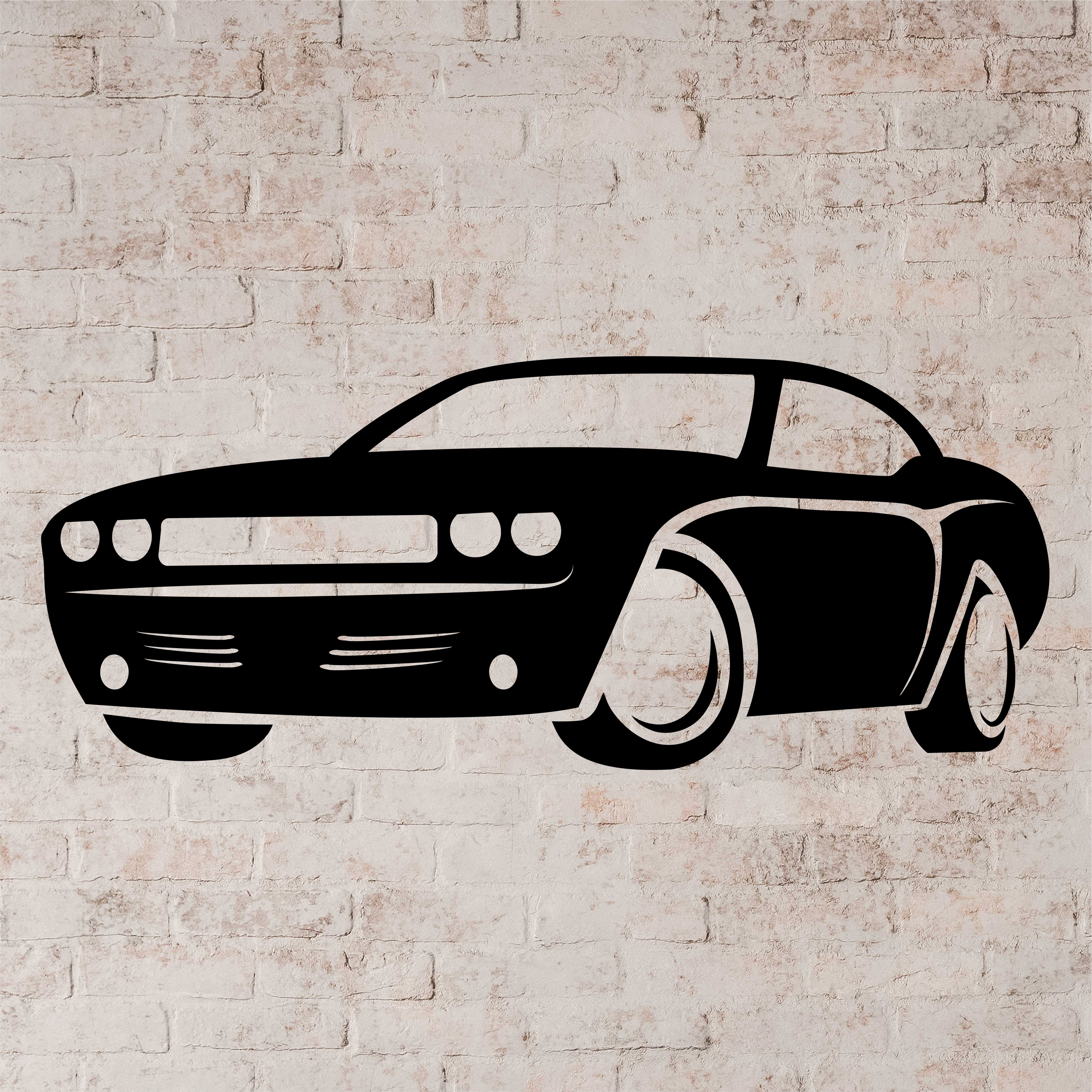 Drevený obraz na stenu - Dodge Chalenger