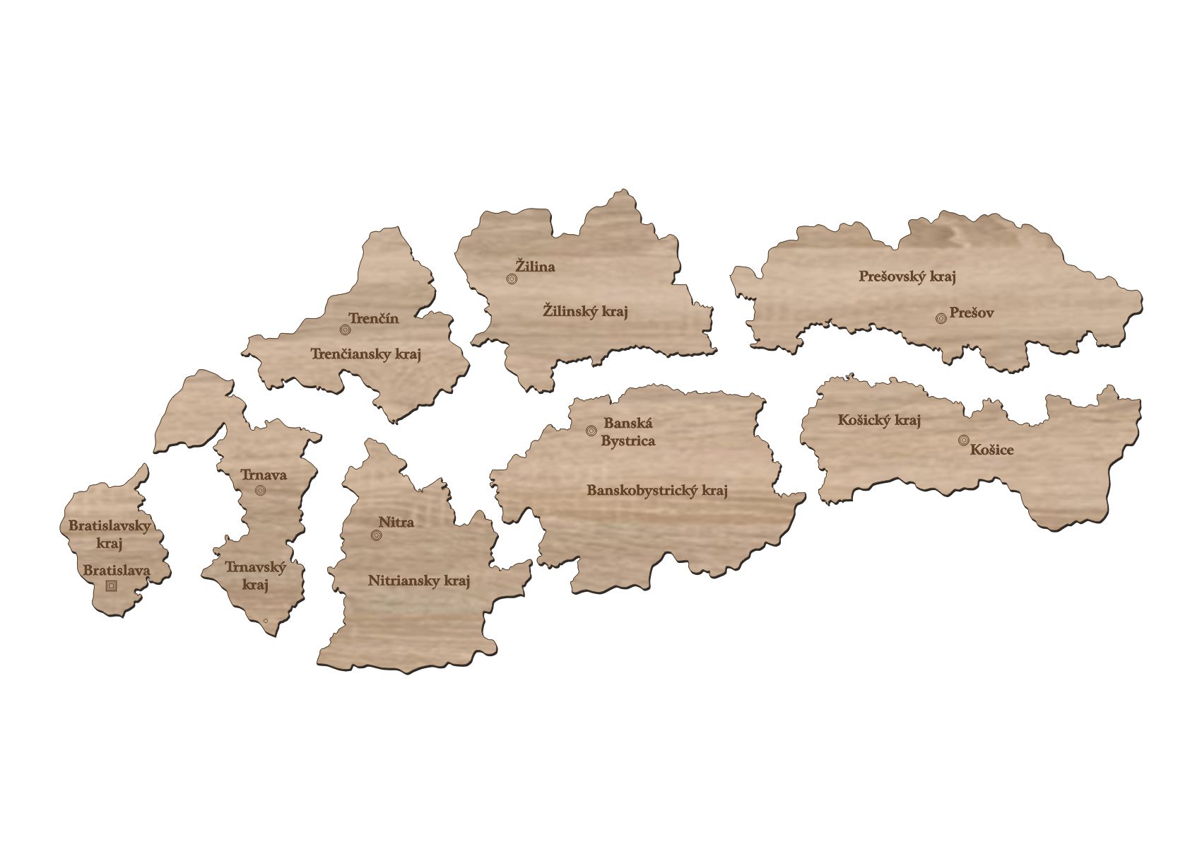 Drevená mapa Slovenska – puzzle