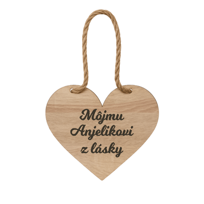 Drevené srdiečko – Môjmu Anjelikovi z lásky