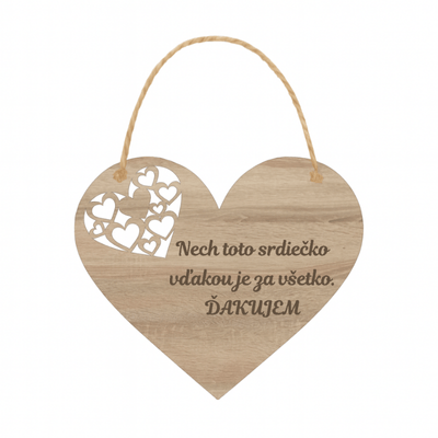 Drevené srdce – Ďakujem zo srdca