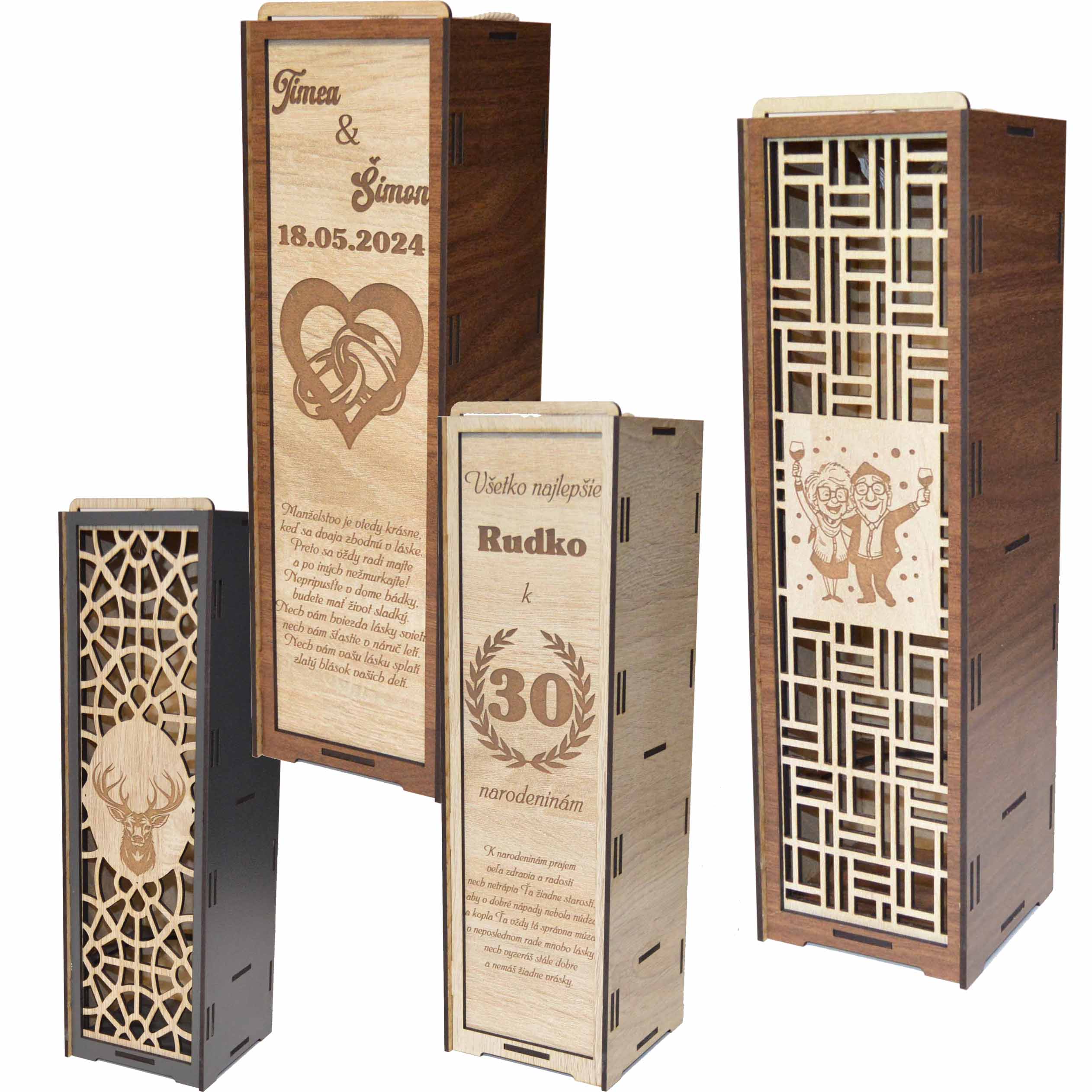 Drevená krabička na víno - S vlastným obrázkom