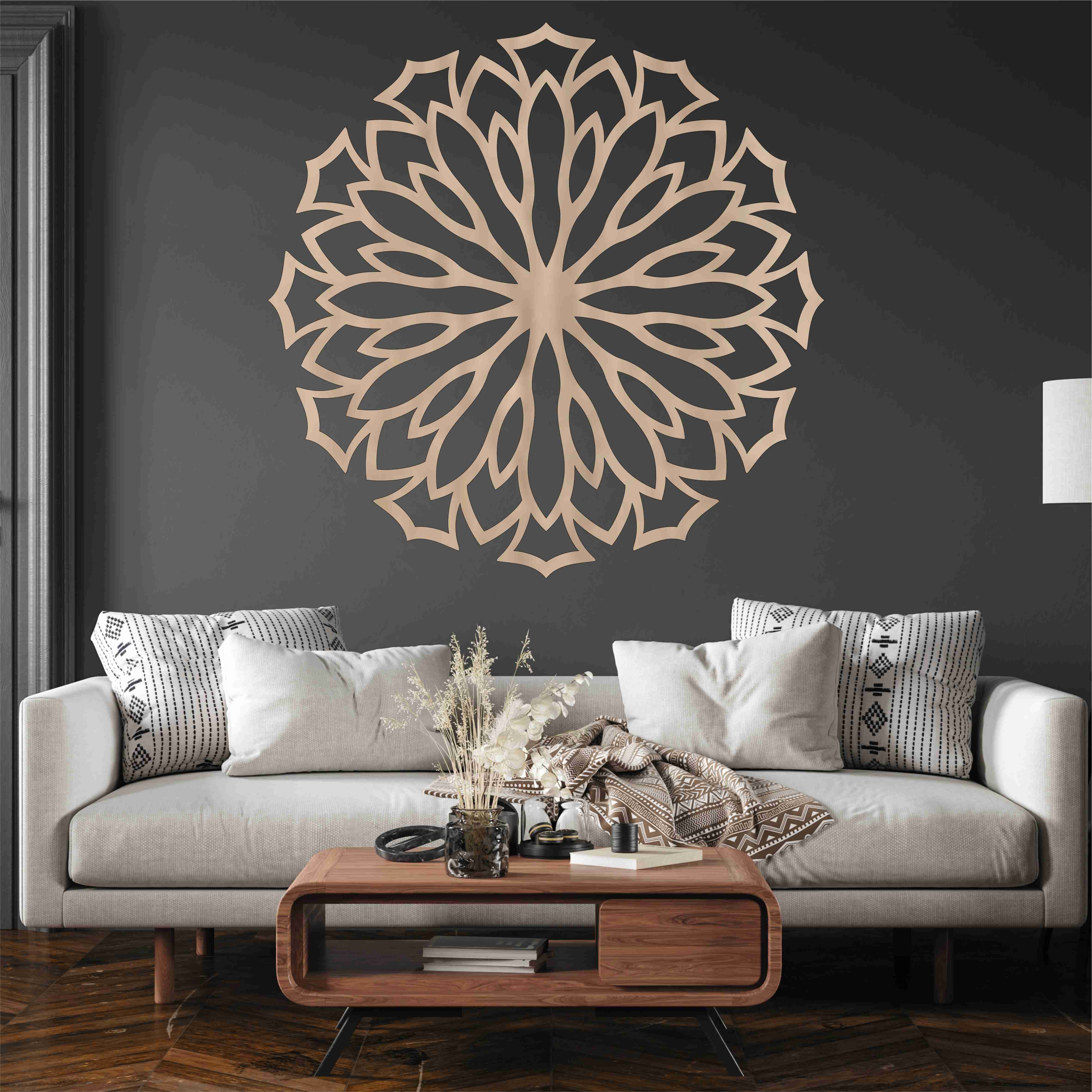 Drevená mandala na stenu