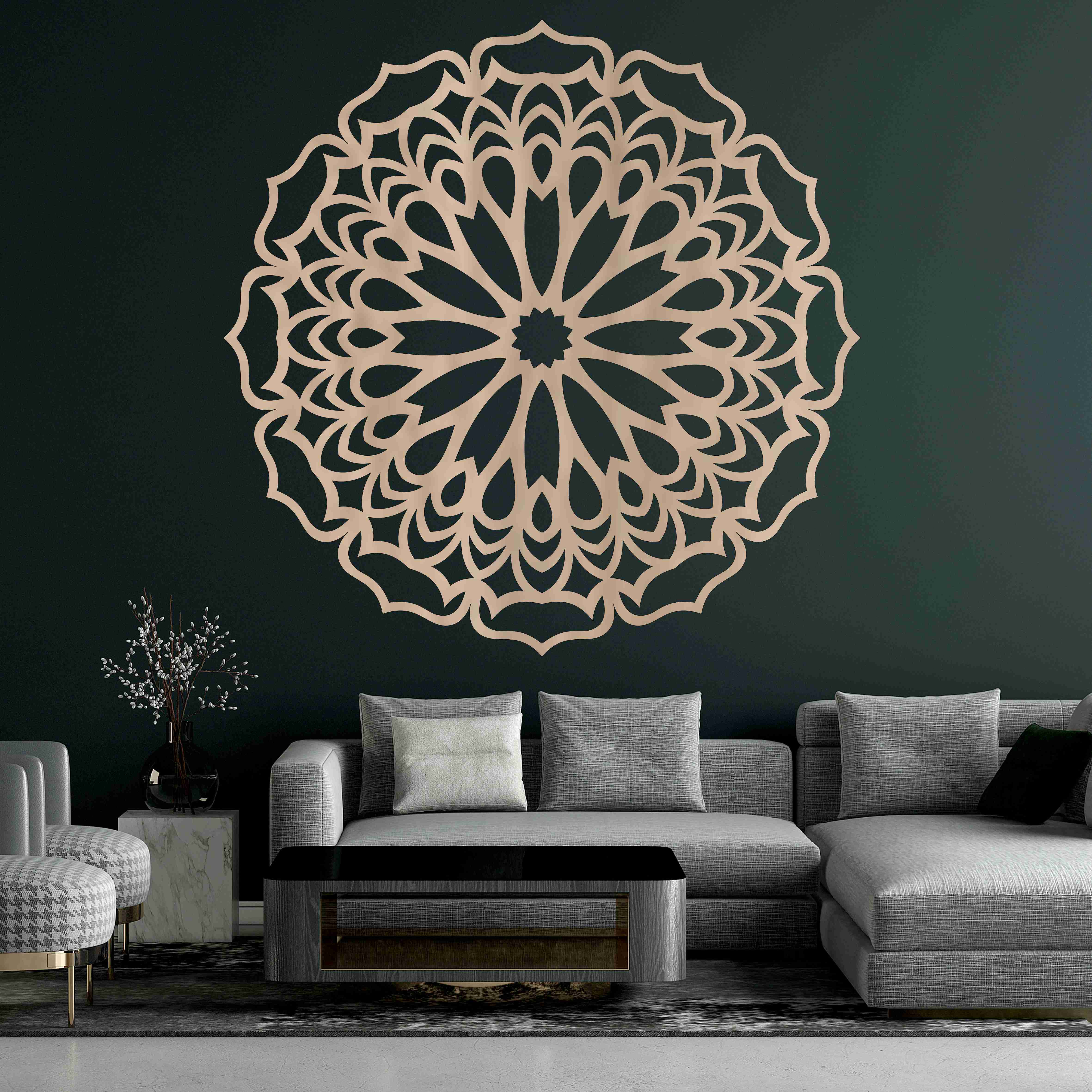 Drevená mandala na stenu