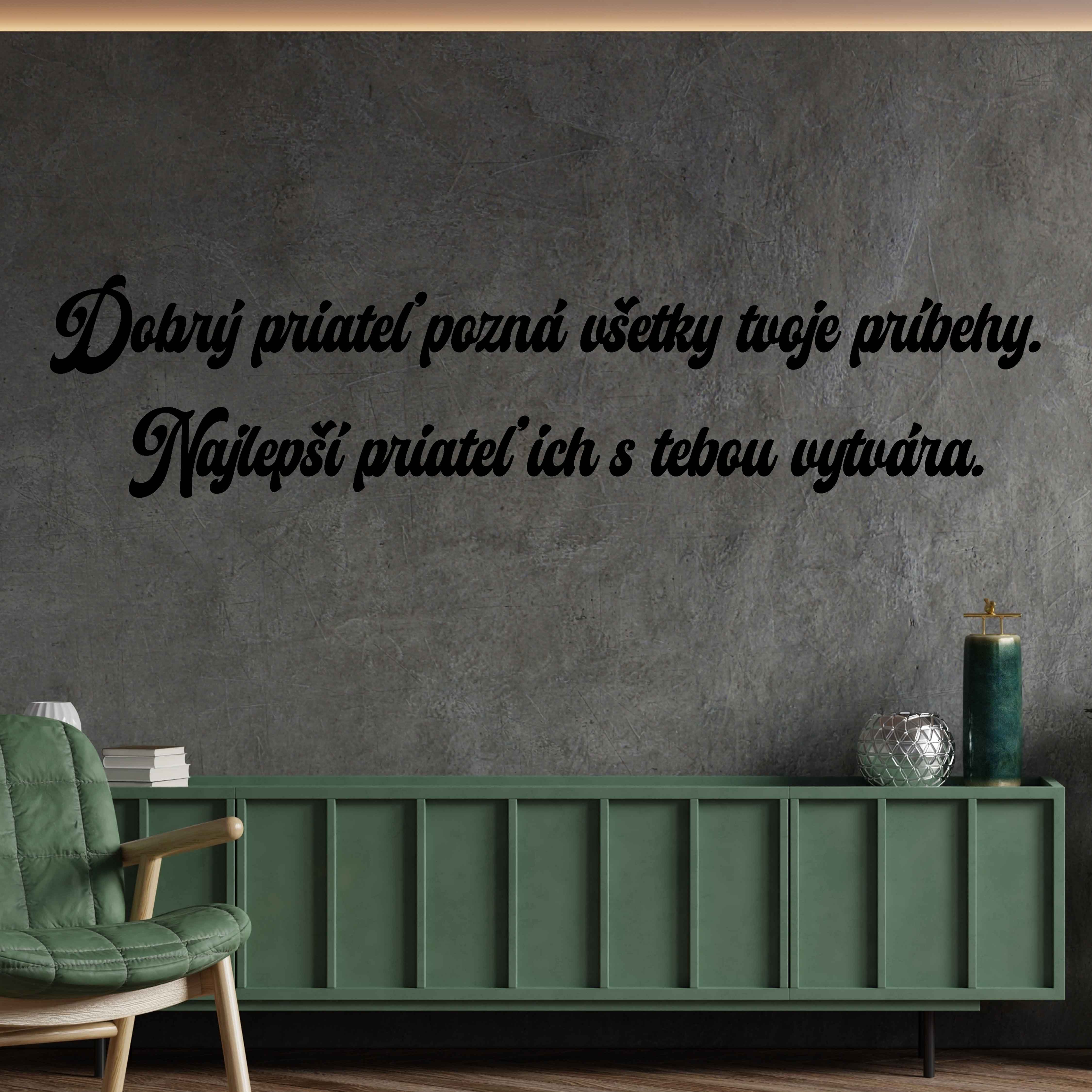 Drevený nápis na stenu - Dobrý priateľ pozná