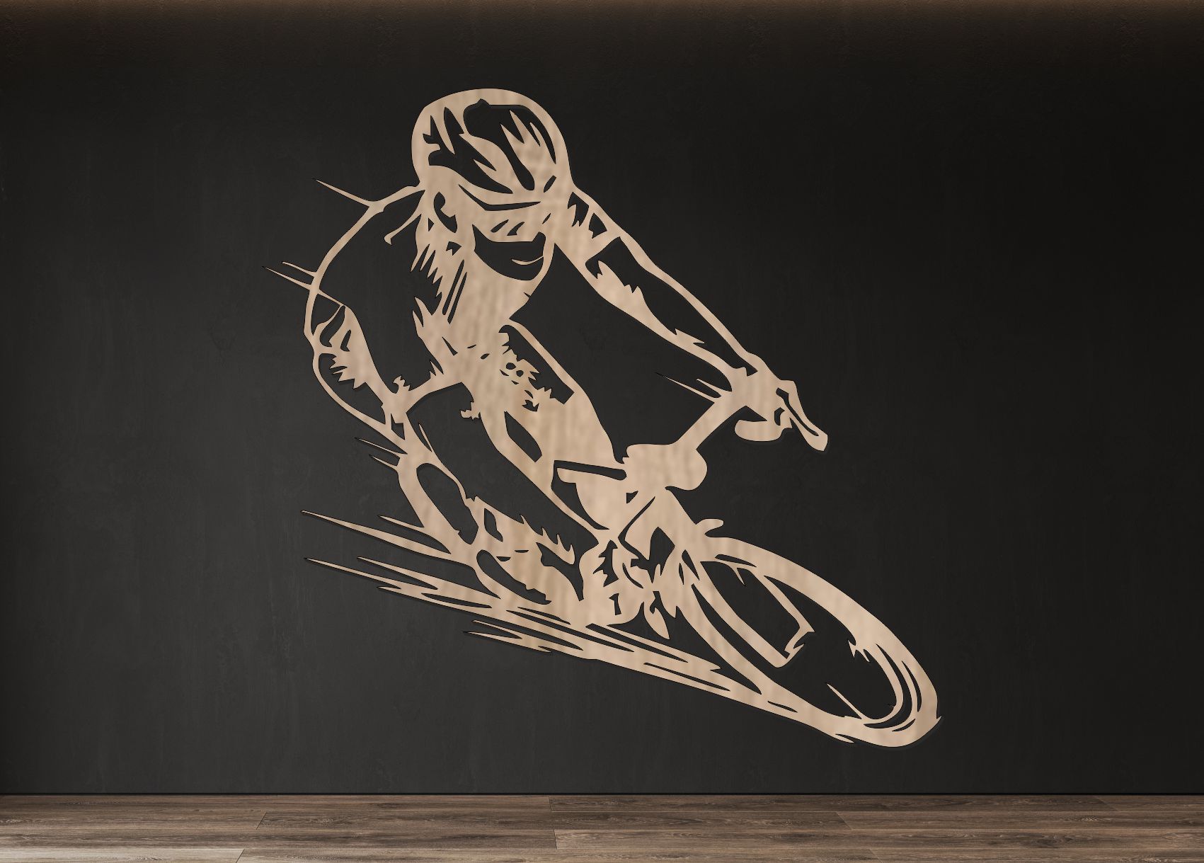 Drevený obraz na stenu – Cyklista