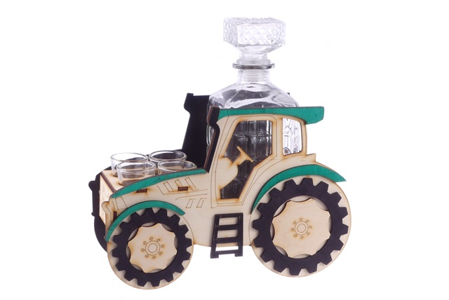 Darčeková súprava traktor s fľašou a štamperlíkmi