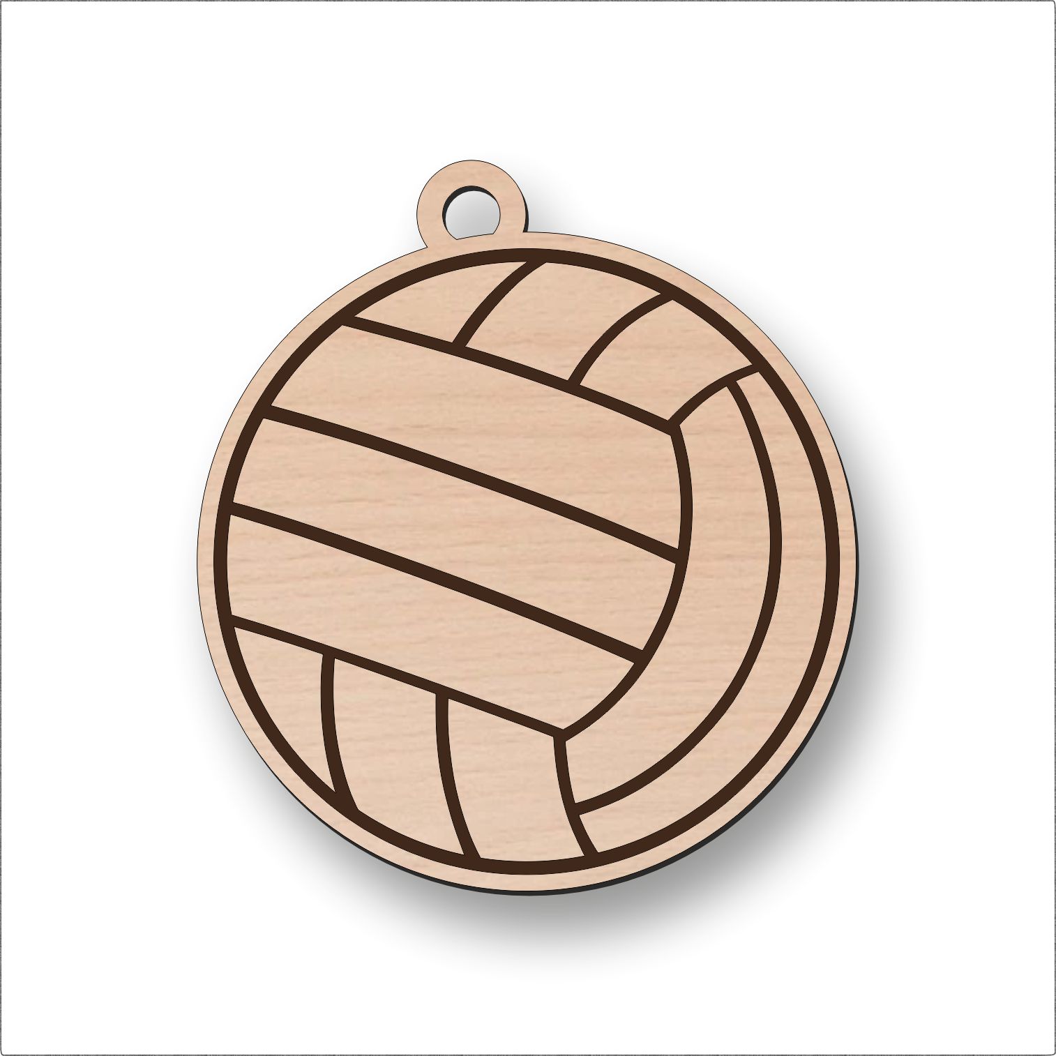 Volejbalová drevená kľúčenka – lopta