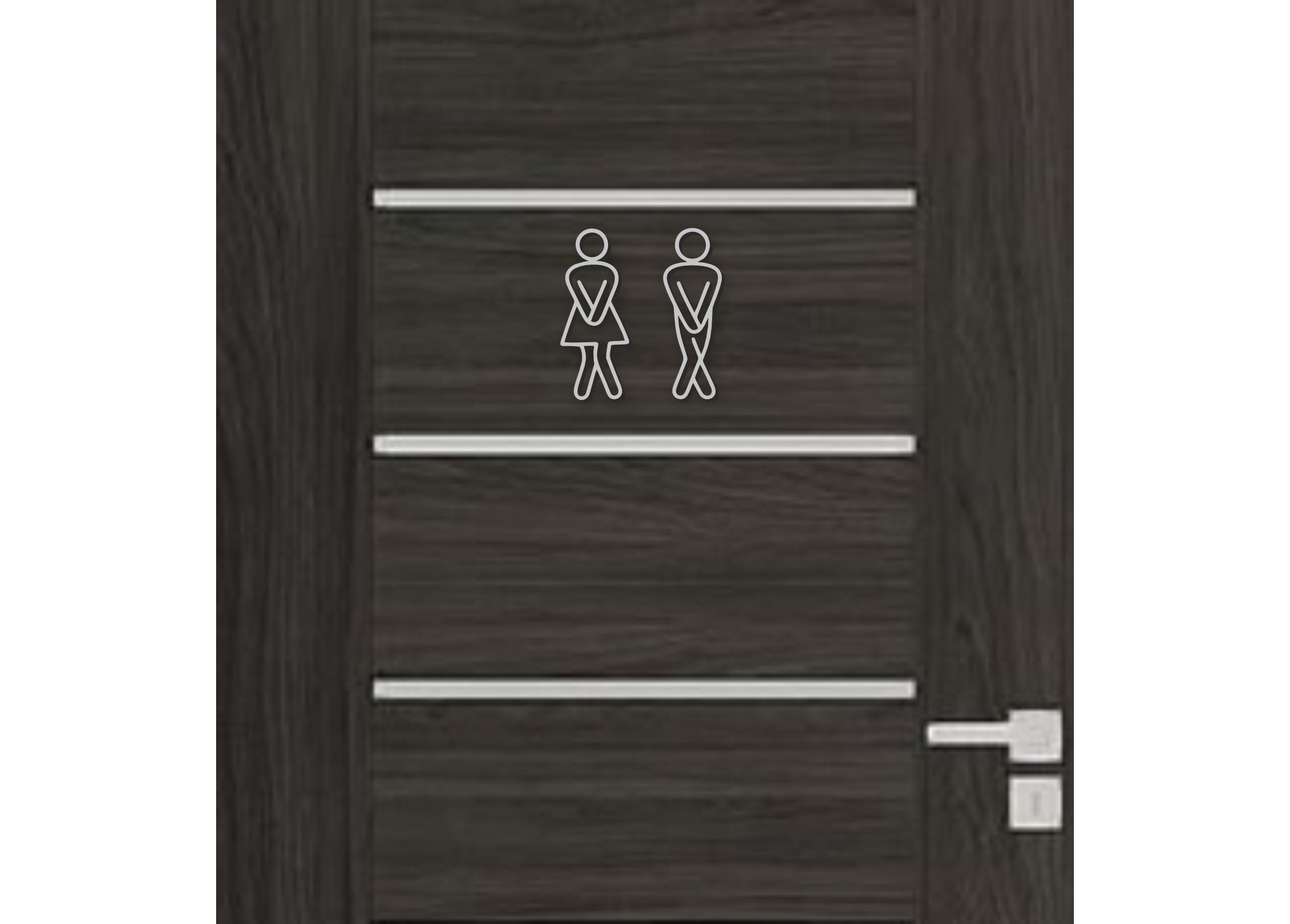 Drevená tabuľka na WC - žena a muž