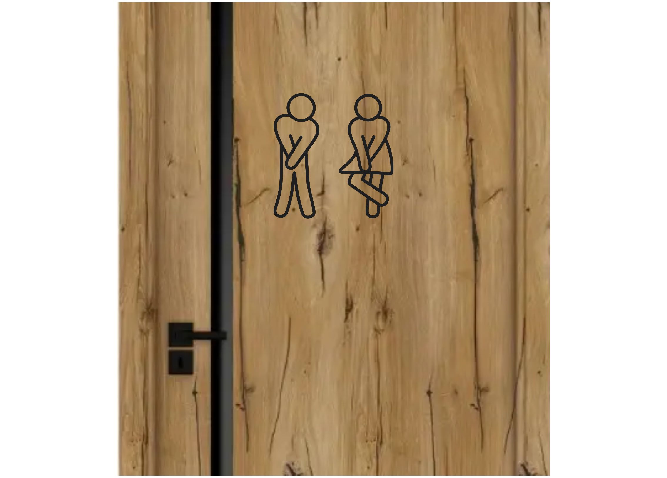 Drevená tabuľka na WC - pánske a dámske označenie