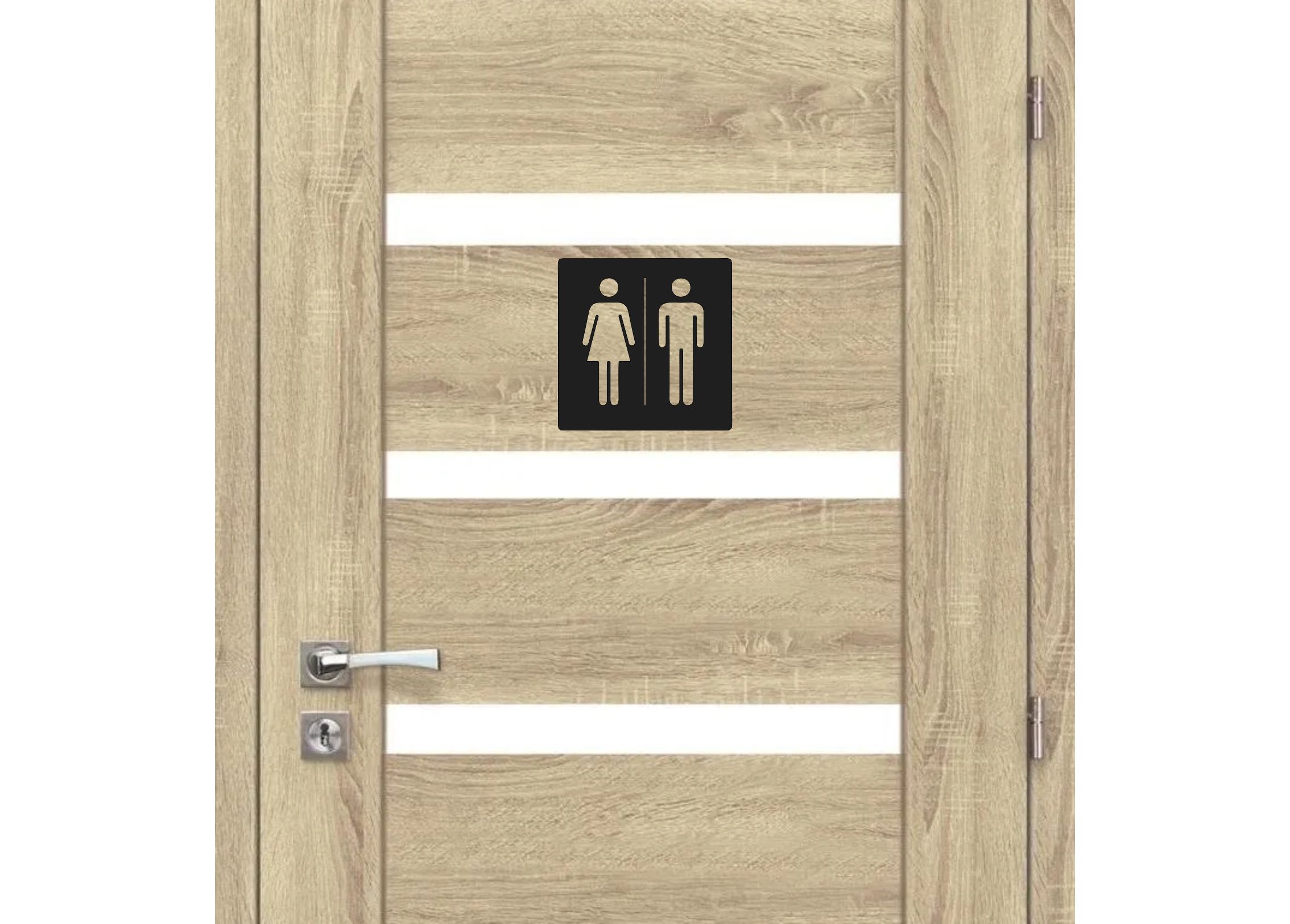 Drevená tabuľka na WC - štvorcové označenie žena a muž