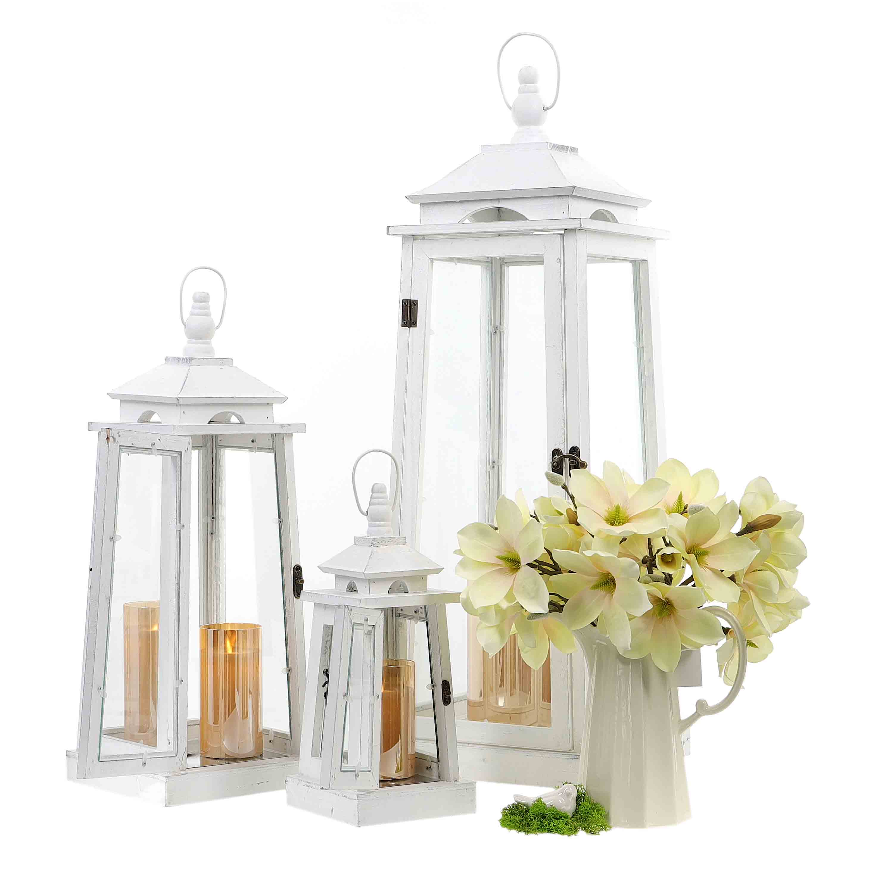 Drevený lampáš MSL3145 - 37 cm