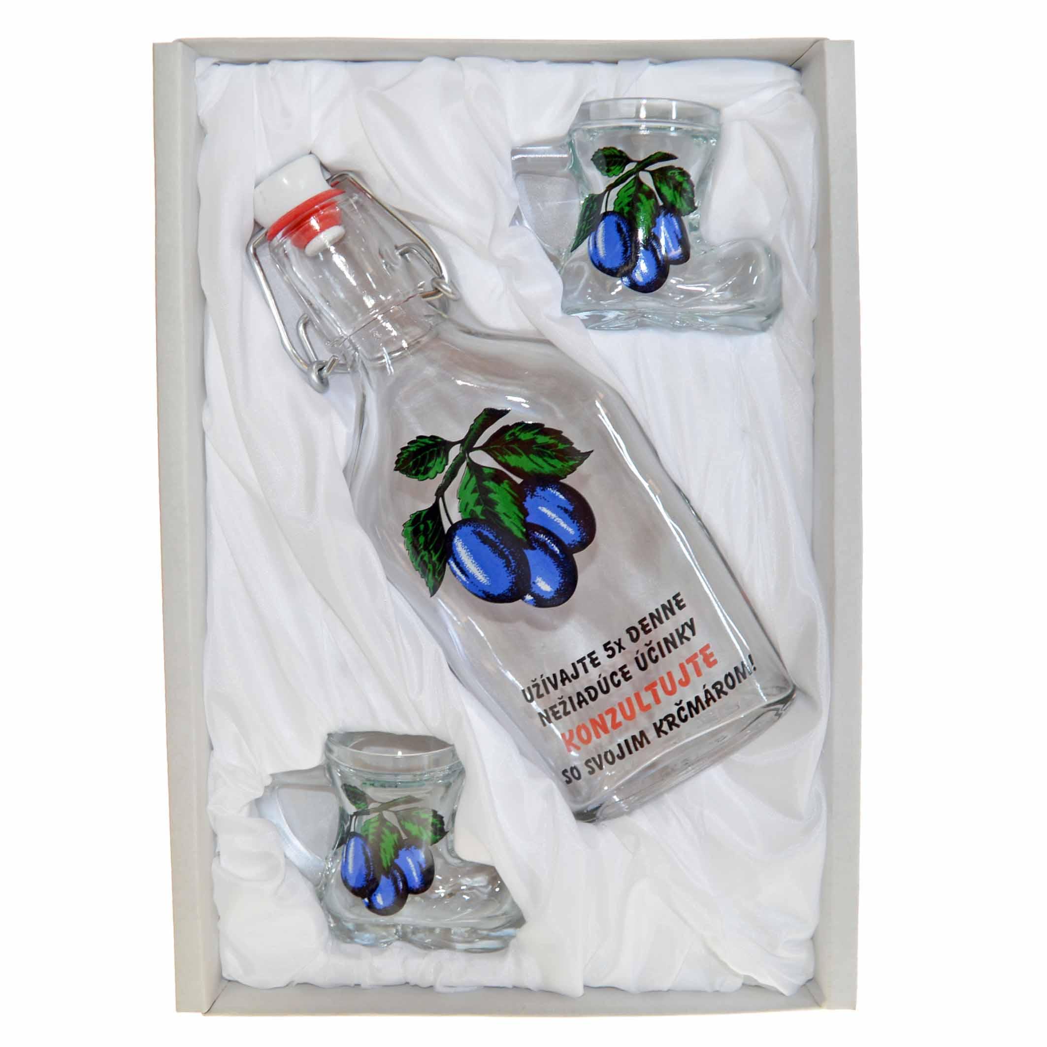 Fľaša na alkohol so štamperlíkmi - Užívajte 5x denne...