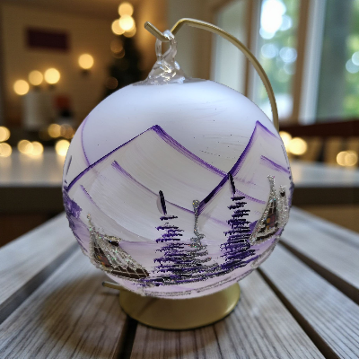 Sklenená guľa na sviečku na stojane