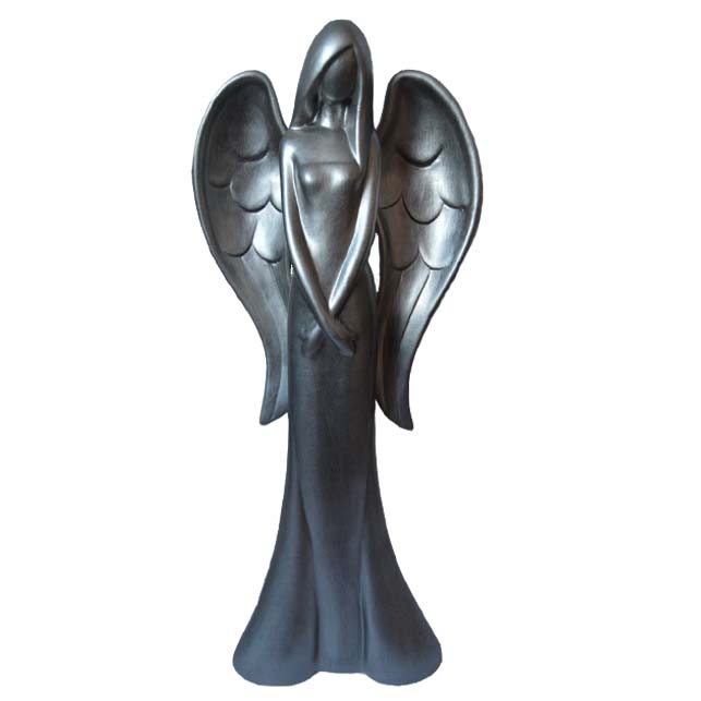 Keramický anjel strieborný 55 cm