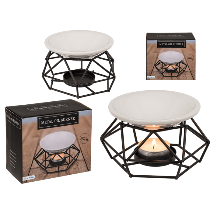 Kovová aróma lampa s keramickou miskou