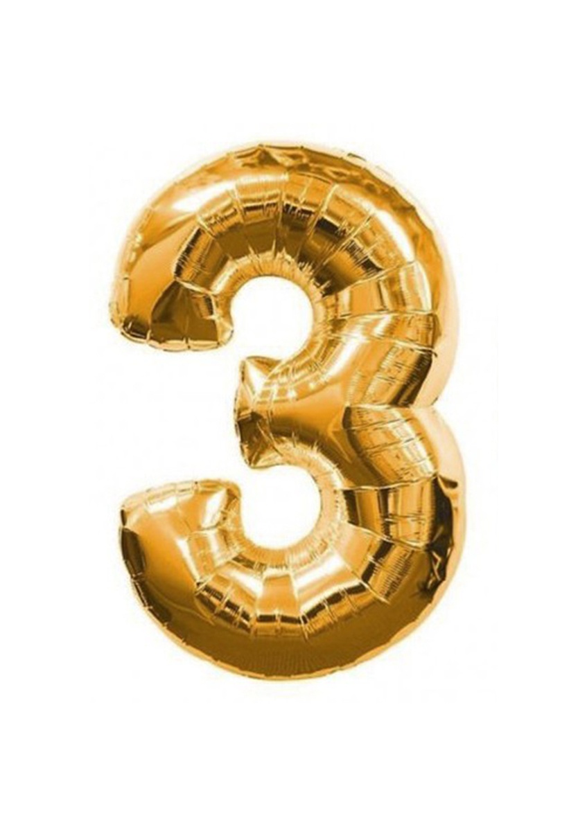 Balón fóliový zlatý číslo 3 - 106 cm