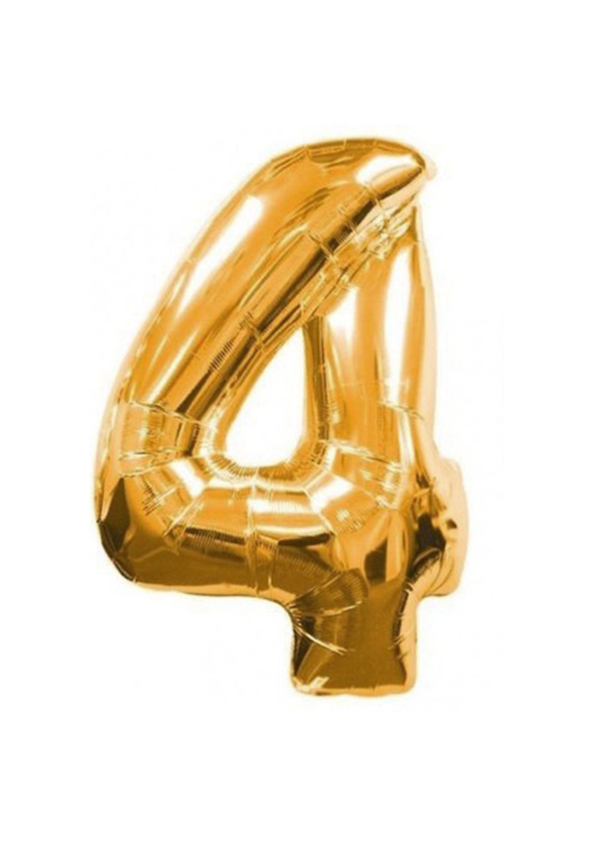 Balón fóliový zlatý číslo 4 - 40 cm