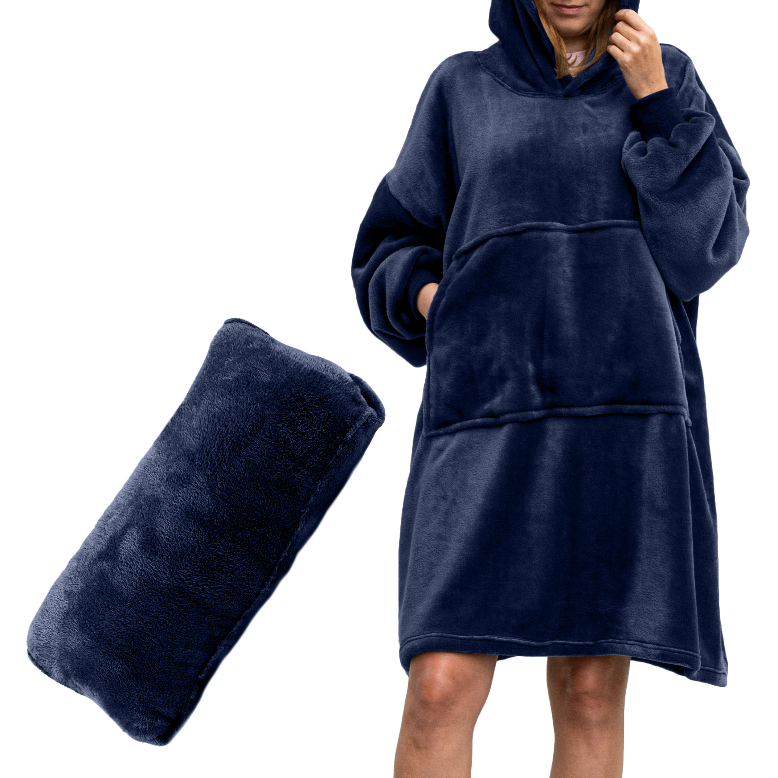 Mikinová deka - Tmavo modrá