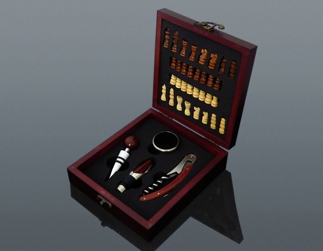 Set na víno 4 ks + šach