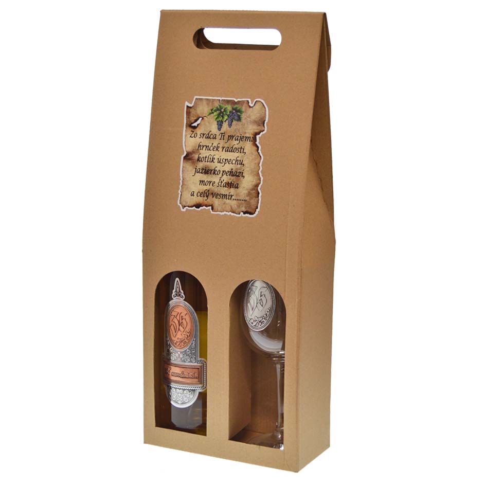 Darčekový set biele víno + pohár s pečaťou k 35. narodeninám