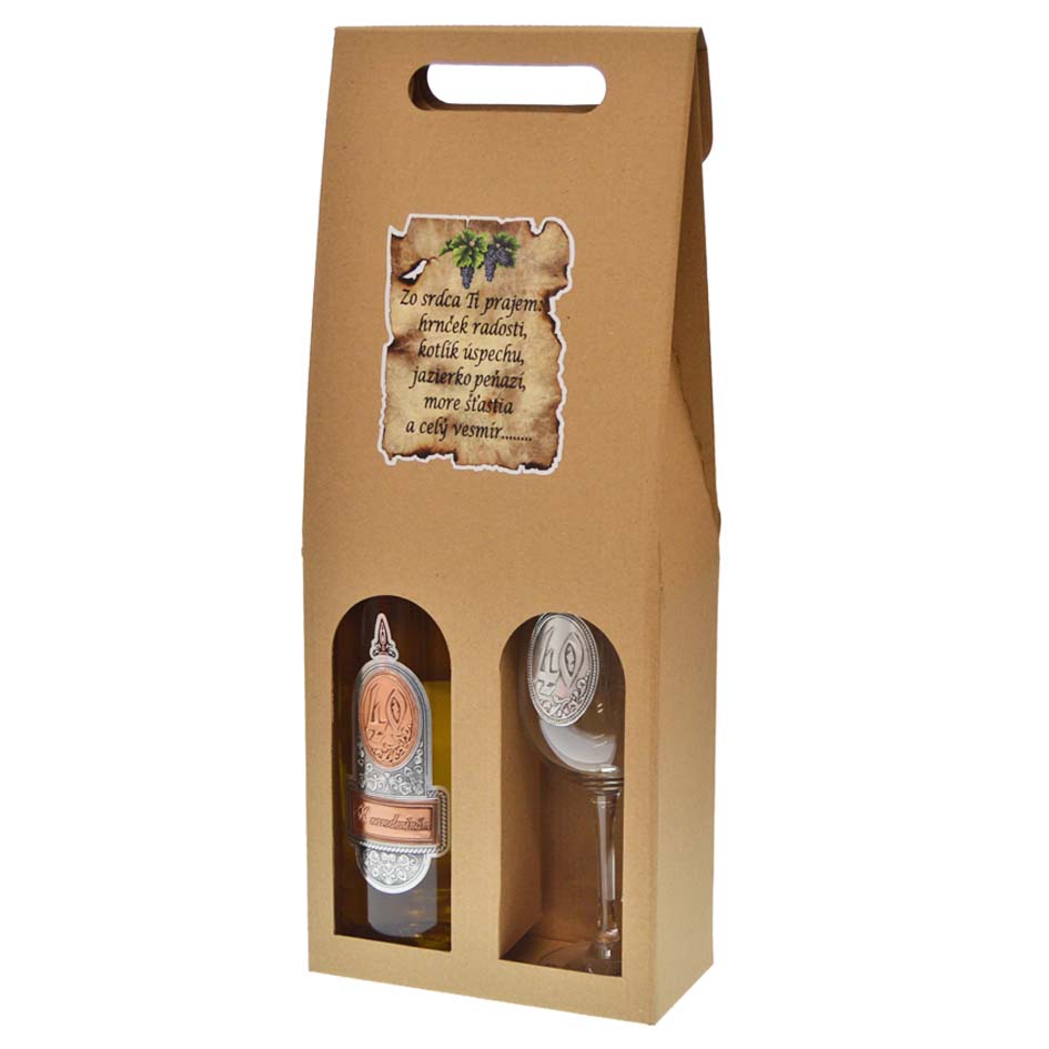 Darčekový set biele víno + pohár s pečaťou k 40. narodeninám