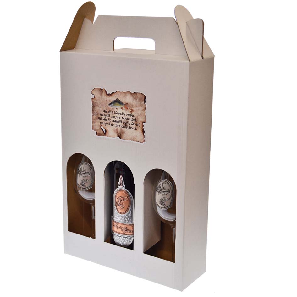 Darčeková súprava s vínom a 2 ks pohárov - Najlepší rybár