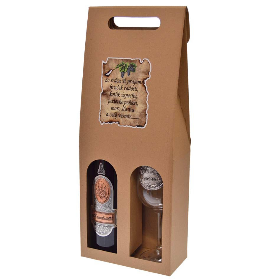 Darčekový set červené víno + pohár s pečaťou k narodeninám