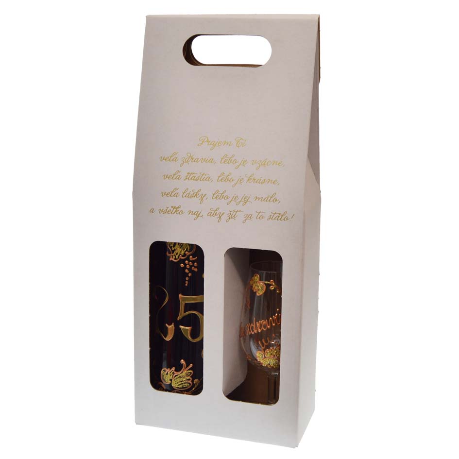 Darčekový set víno + pohár k 25. narodeninám