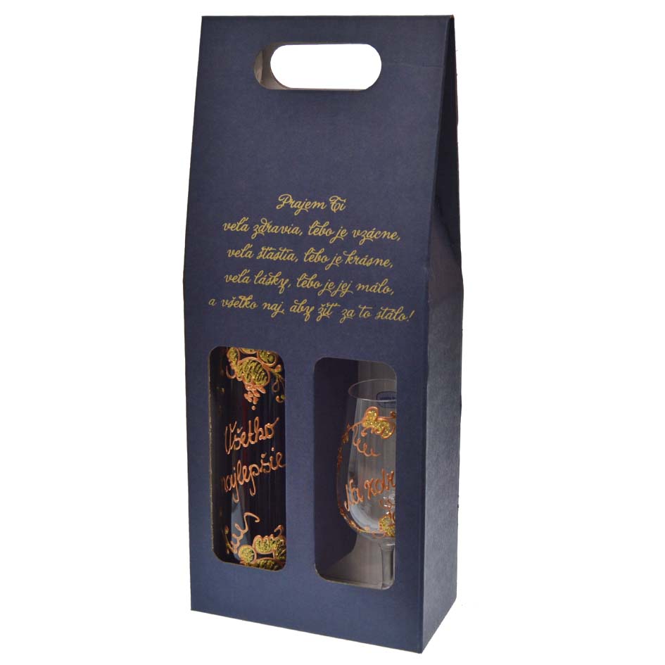 Darčekový set víno + pohár - Všetko najlepšie