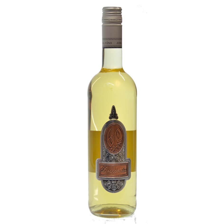 Darčekové víno s cínovou etiketou k 60 narodeninám