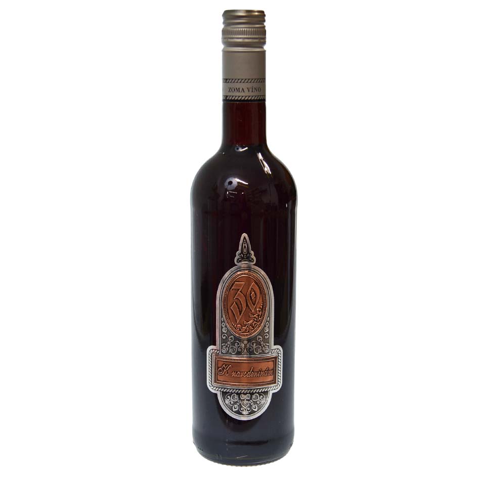 Darčekové víno s cínovou etiketou k 30 narodeninám