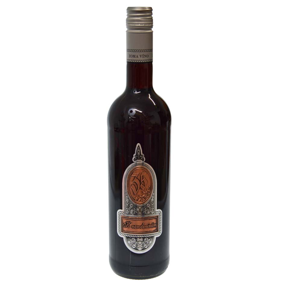 Darčekové víno s cínovou etiketou k 35 narodeninám