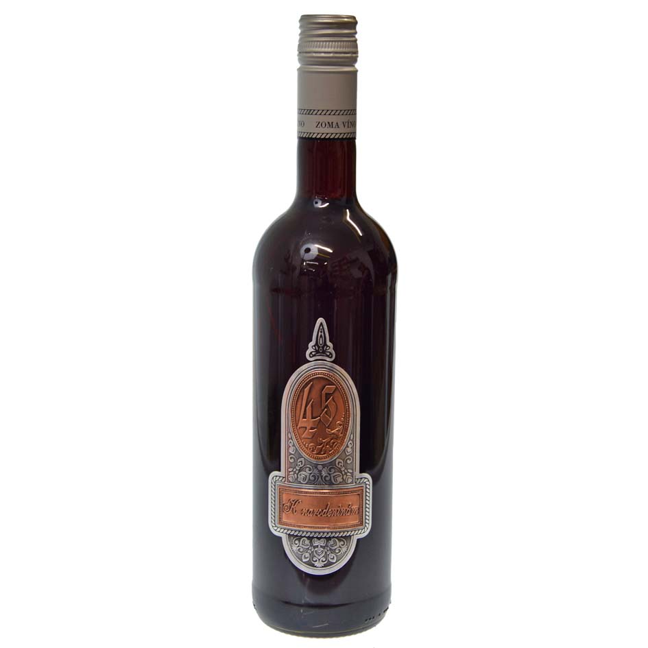 Darčekové víno s cínovou etiketou k 45 narodeninám