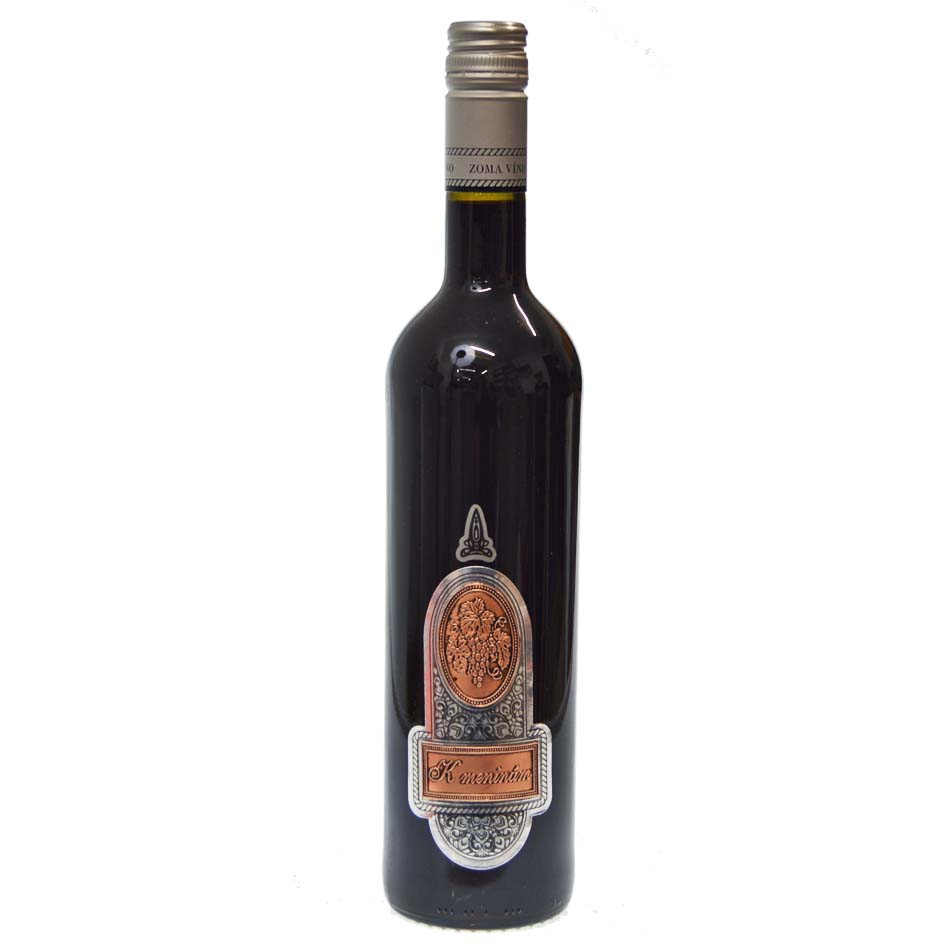 Darčekové víno s cínovou etiketou k meninám