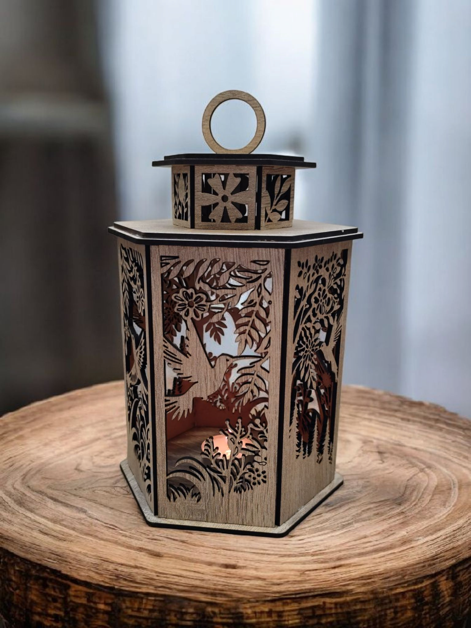 Drevená lucerna - Vták