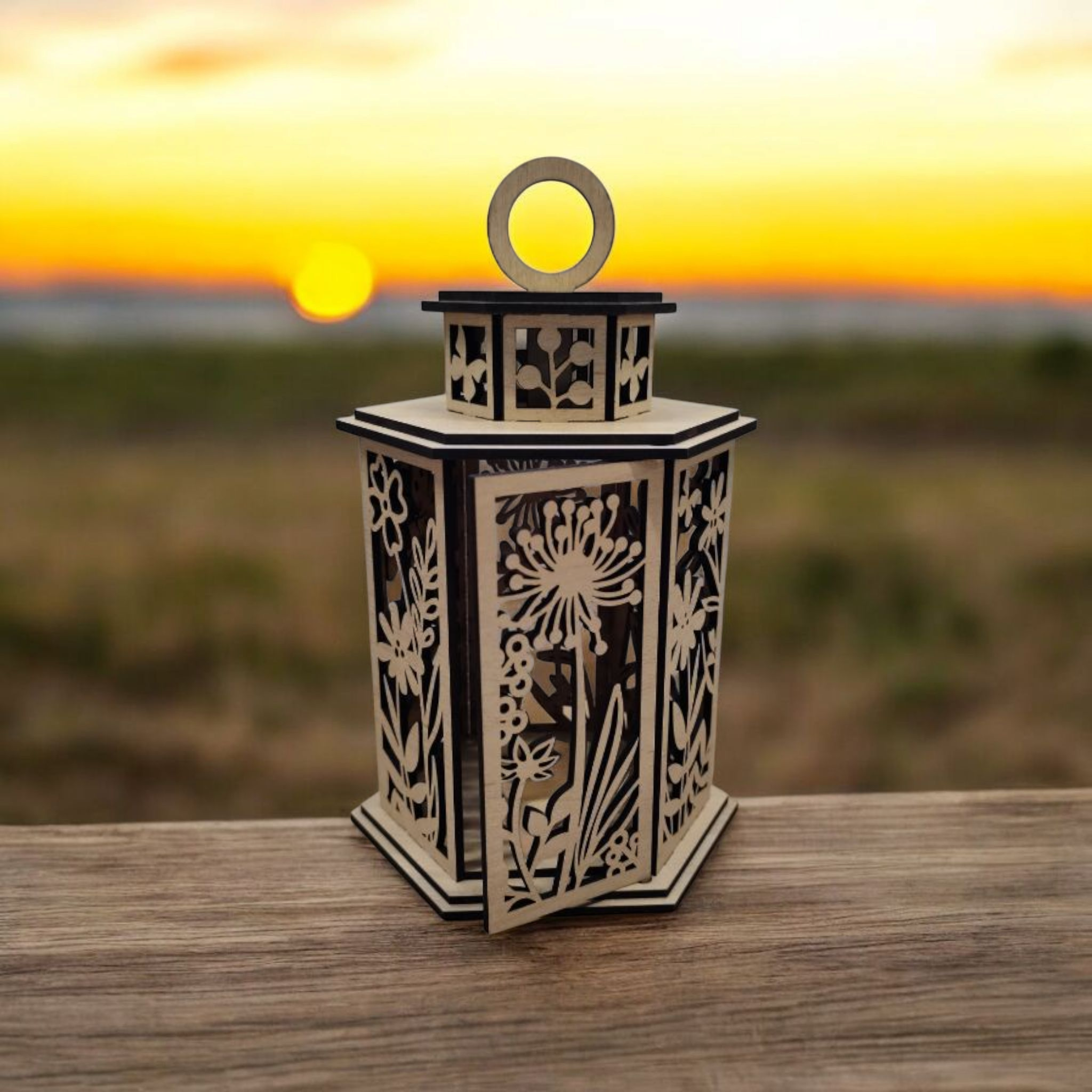 Drevená lucerna - Kvet