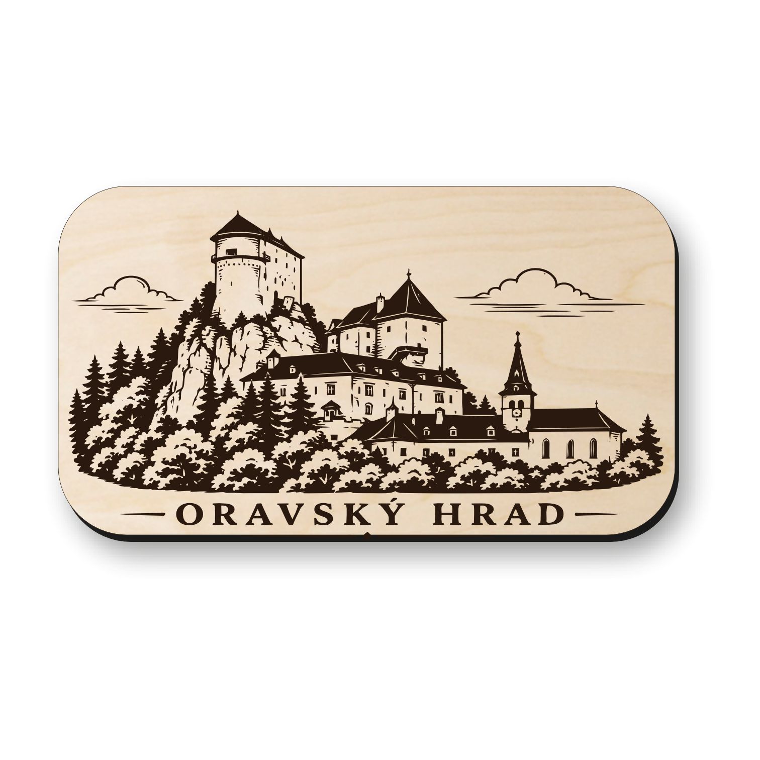 Drevená magnetka Oravský hrad - historická dominanta Oravy