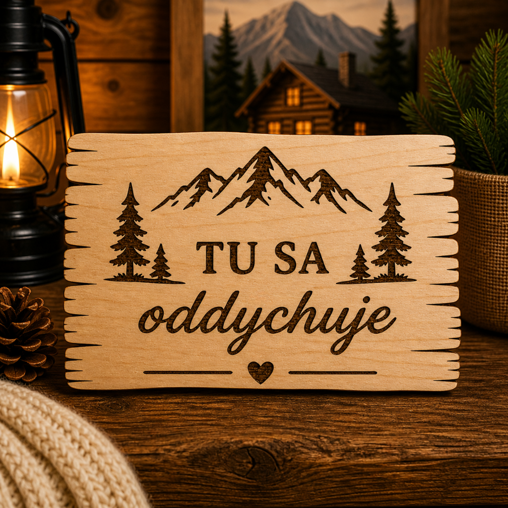 Drevená tabuľka - Tu sa oddychuje