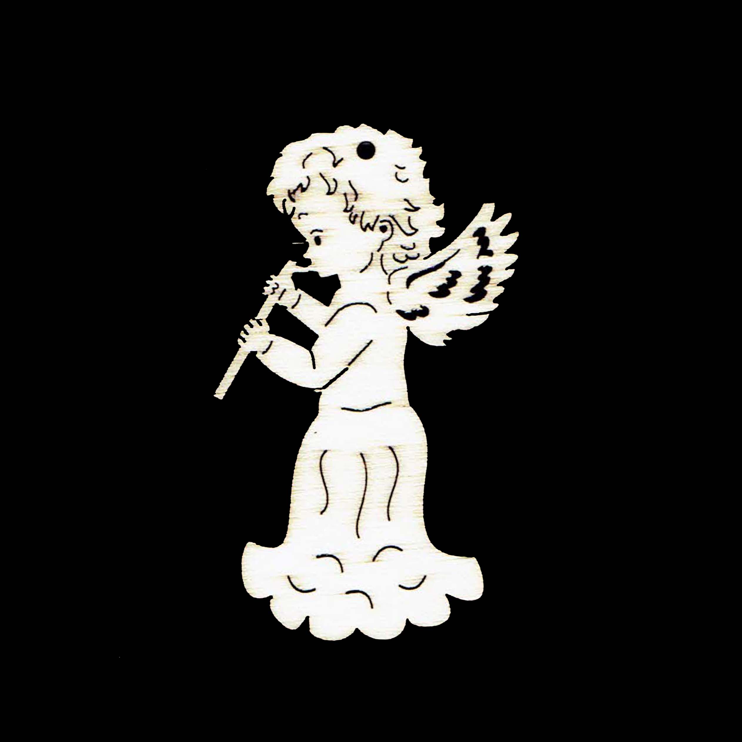 Vianočná ozdoba - Anjelik s flautou 6 cm