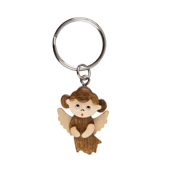 Drevený prívesok na kľúče - anjelik