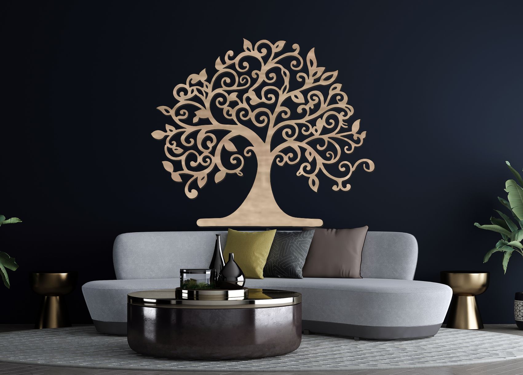 Drevený strom života na stenu – Kráľovská koruna