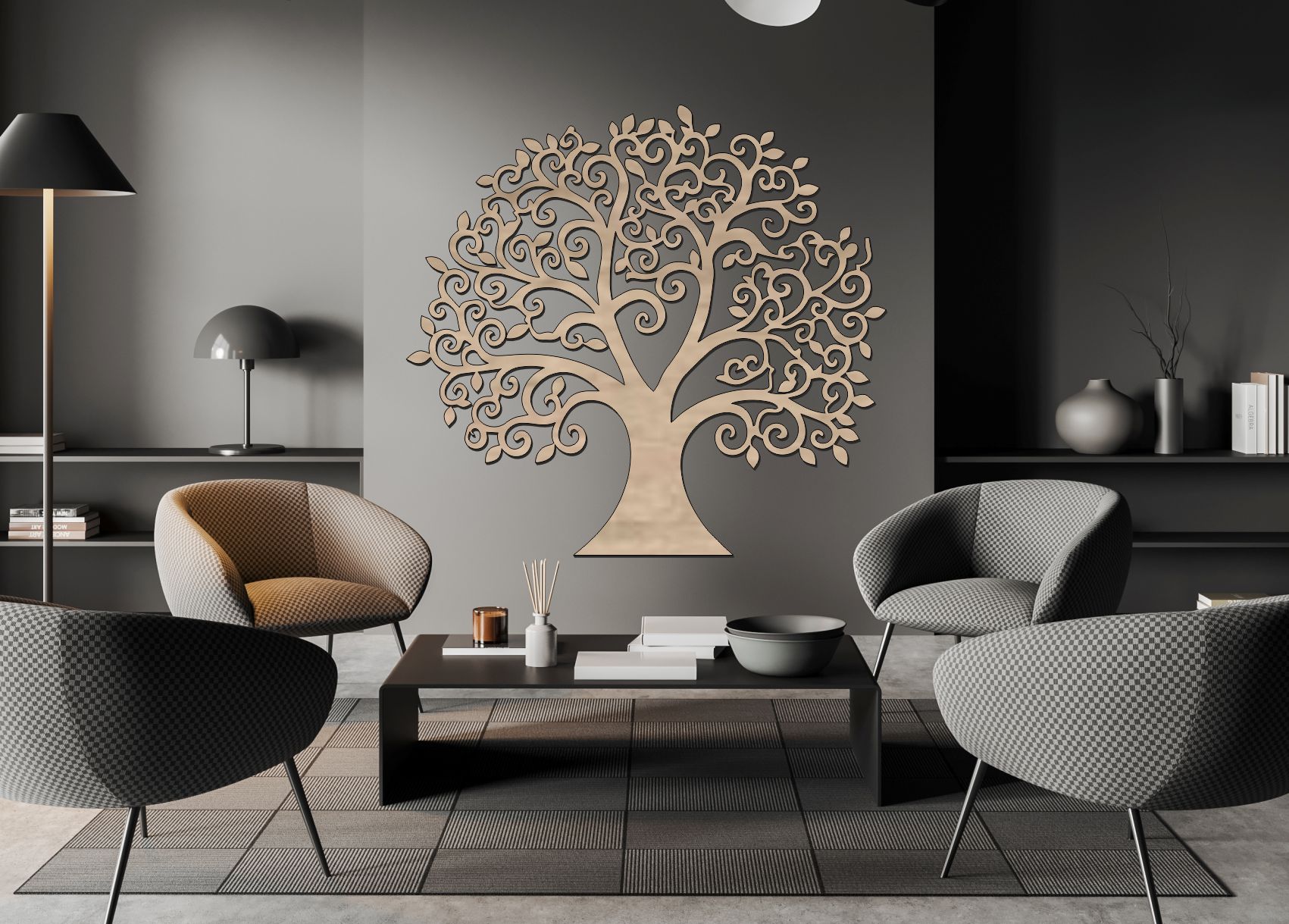 Drevený strom života na stenu – Nekonečné vetvy
