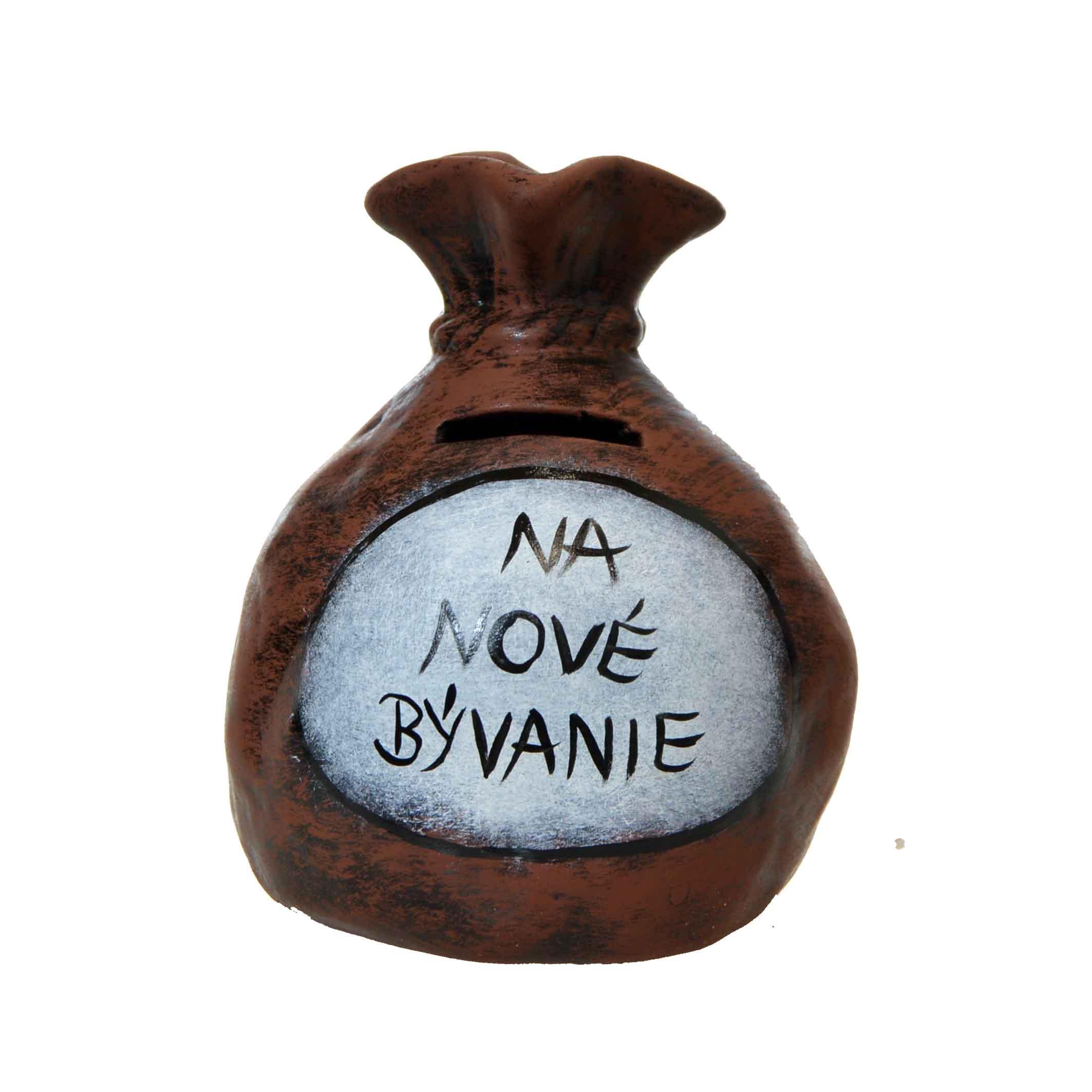 Pokladnička s nápisom - na nové bývanie