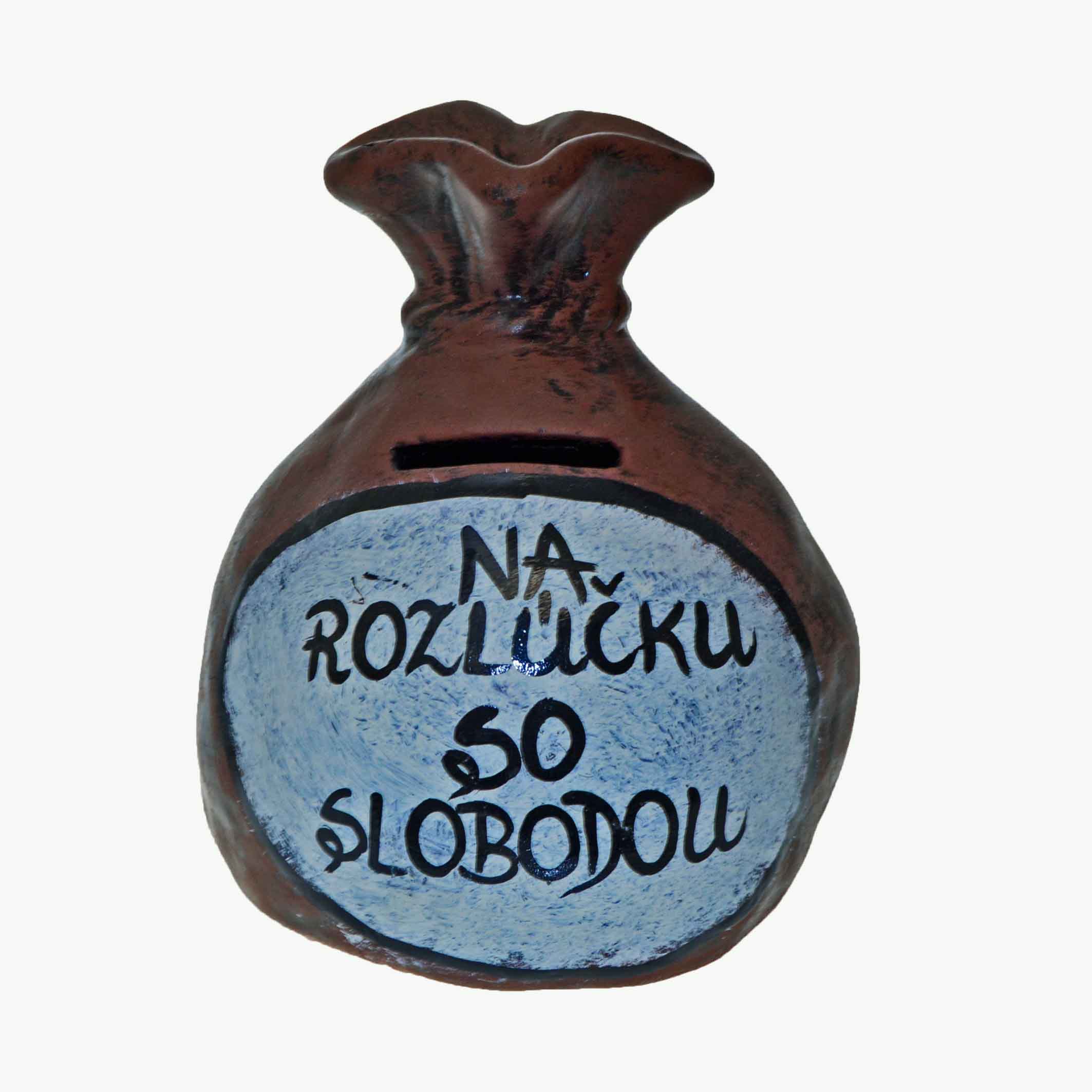 Pokladnička s nápisom - na rozlúčku so slobodou