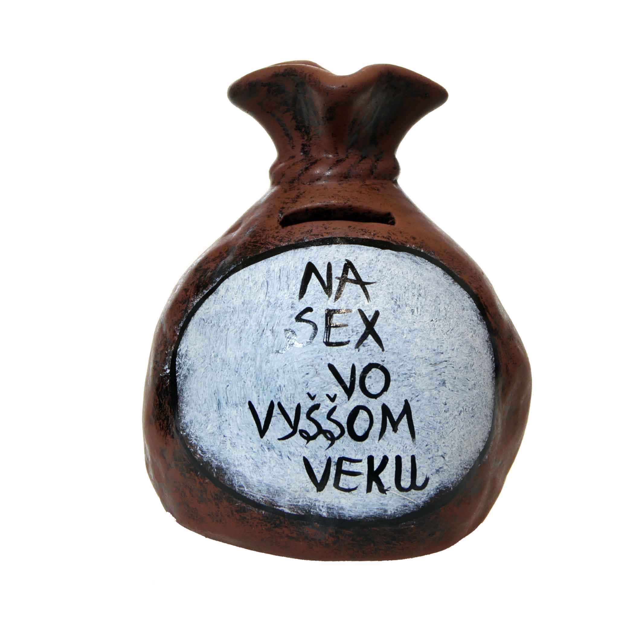 Pokladnička s nápisom - na sex vo vyššom veku